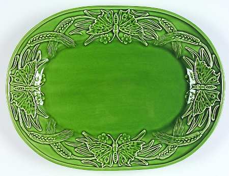 Papillon Ivy Green 14" Oval Serving Platter