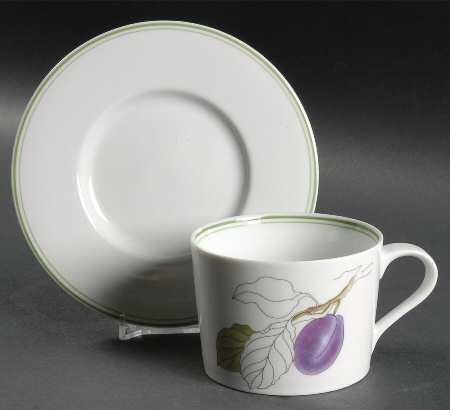Plum (Rim) Flat Cup & Saucer Set by Block