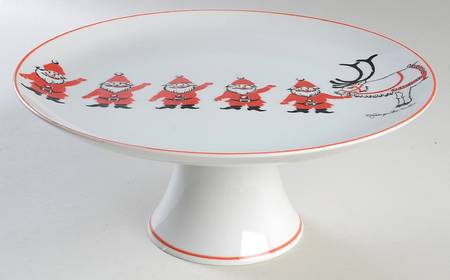 Santa 10" Diameter Pedestal Cake Stand