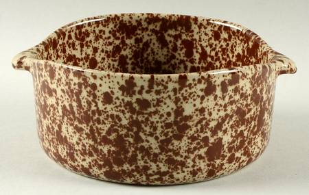 Agate Brown Lugged Soup Bowl