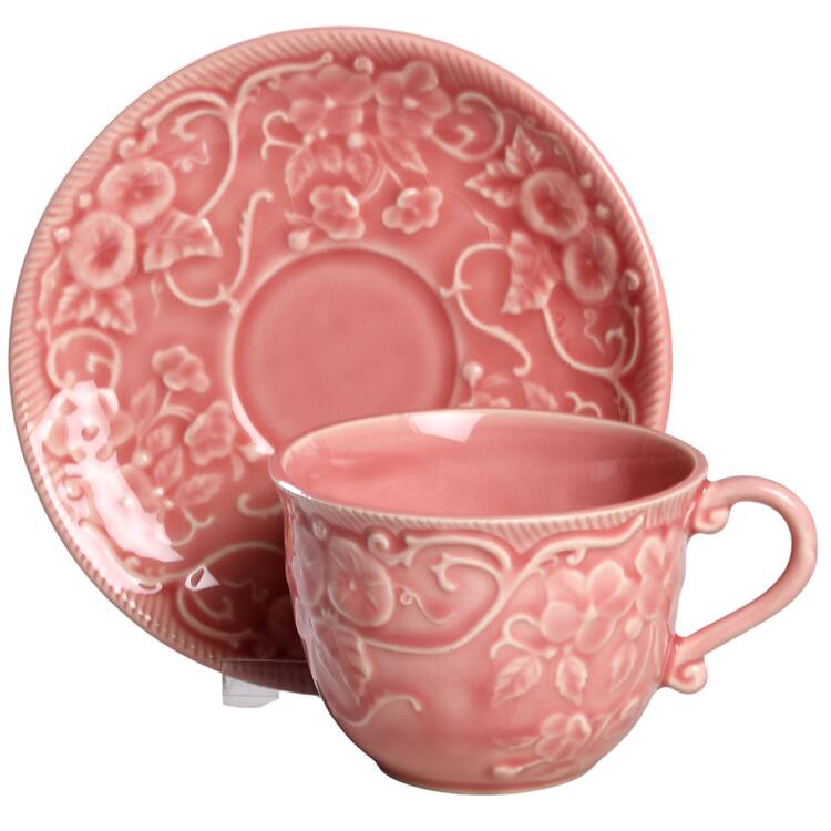 Ingrid Pink Footed Cup & Saucer Set