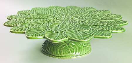 Lemon Leaf Green 13" Diameter Pedestal Cake Stand
