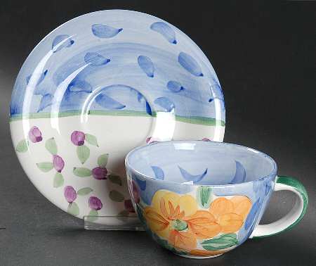 Bouquet Flat Cup & Saucer Set