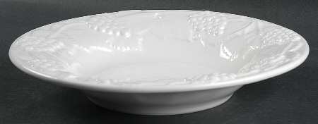 Grape White Large Rim Soup Bowl