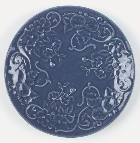 Flowers Blue Salad Plate