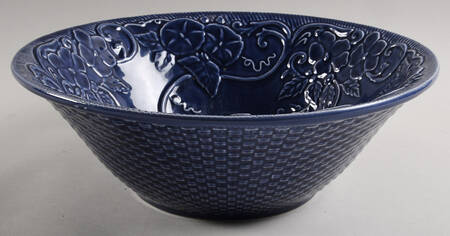 Flowers Blue 11" Large Salad Serving Bowl