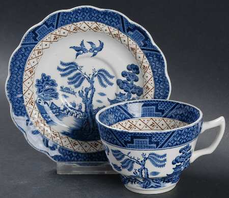 Real Old Willow (No Trim) Flat Cup & Saucer Set