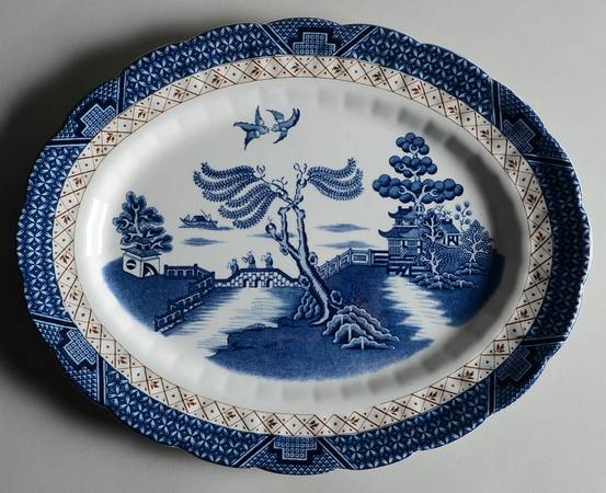 Real Old Willow (No Trim) 12" Oval Serving Platter