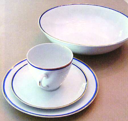 Pompadour Cobalt Blue Flat Cup & Saucer Set