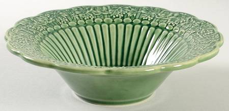 Green Grape Leaf Rim Soup Bowl