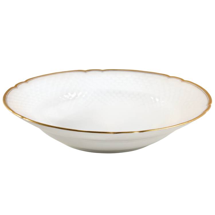 Akjaer (White Background) Large Rim Soup Bowl