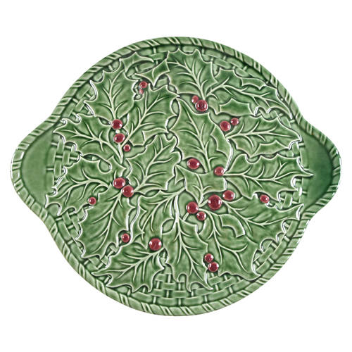 Holly (Christmas Holly) Handled Cake Plate