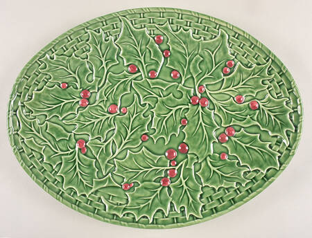 Holly (Christmas Holly) 16" Oval Serving Platter