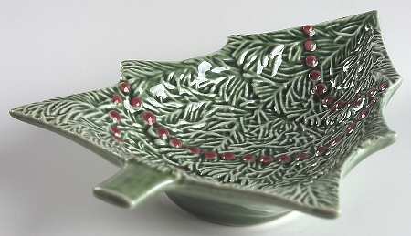 Holly (Christmas Holly) Small Tree Shaped Dish