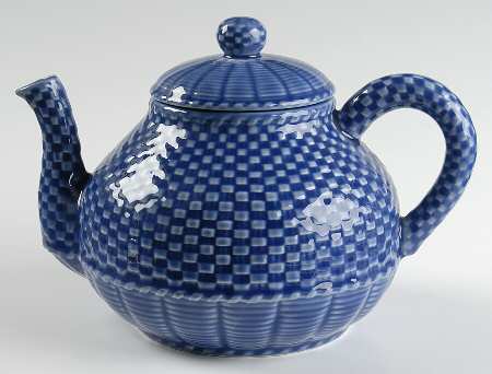 Basketweave Blue Teapot & Lid