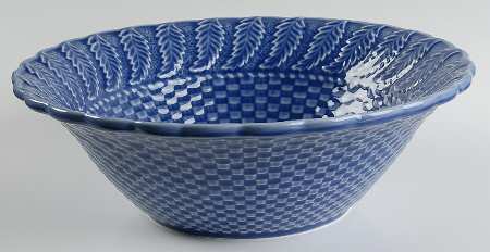 Basketweave Blue 10" Round Serving Bowl
