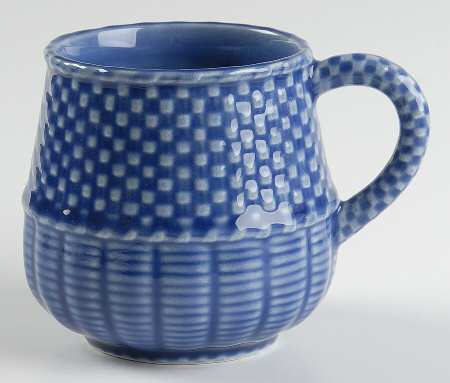 Basketweave Blue Mug