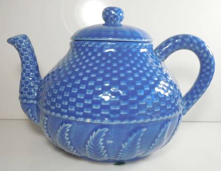 Basketweave Blue Teapot & Lid