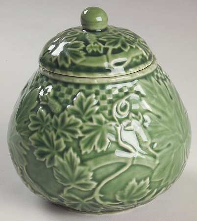 Vine Green Sugar Bowl & Lid