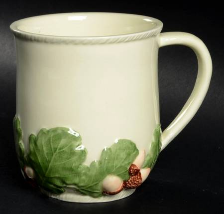 Oak Leaf White and Green Mug