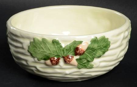 Oak Leaf White and Green Coupe Cereal Bowl