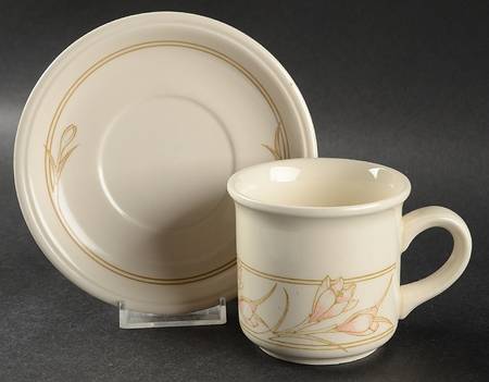 Spring Bouquet Flat Cup & Saucer Set