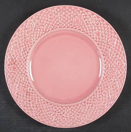 Basketweave Leaves Pink by Bordallo Pinheiro