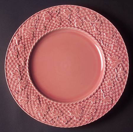 Basketweave Leaves Pink 12" Chop Plate (Round Platter)