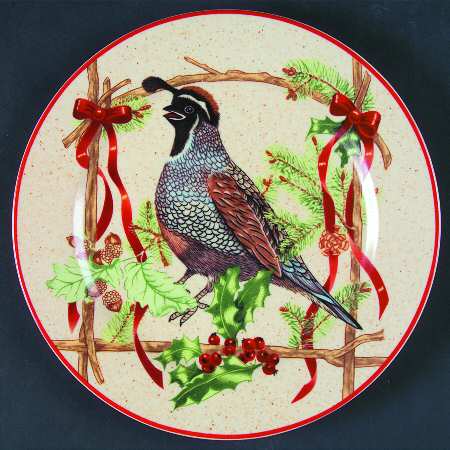 Festive Ribbon Salad/Dessert Plate by Block