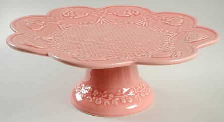 Rabbit Pink Footed Cake Plate