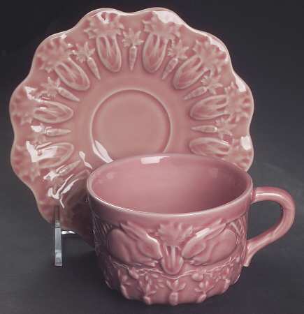Rabbit Pink Flat Cup & Saucer Set