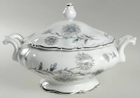 Summertime (2 Large Floral Sprays) Round Covered Vegetable