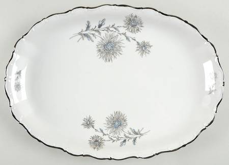 Summertime (2 Large Floral Sprays) 14" Oval Serving Platter