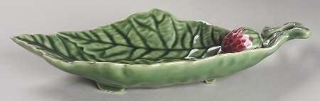 Strawberry Service 8" Leaf Shaped Open Candy Dish