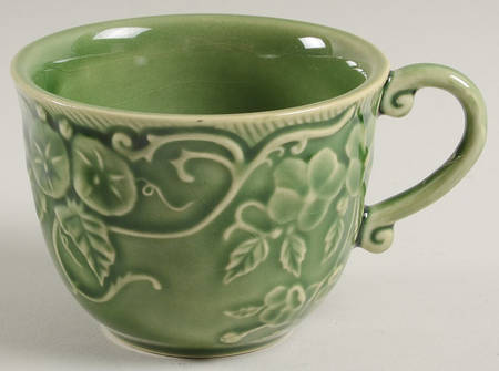 Flowers Green Flat Cup