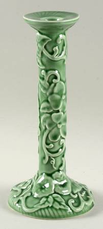 Flowers Green 8" Tall Candlestick