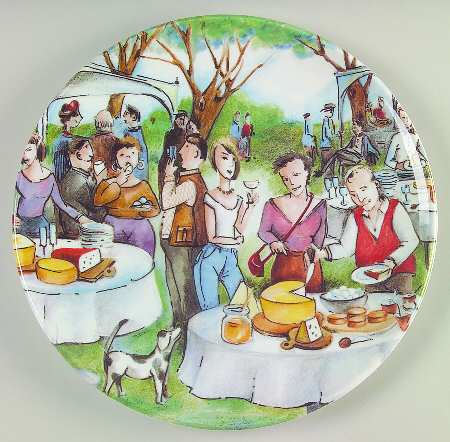 Market Scenes Dinner Plate by Brunelli
