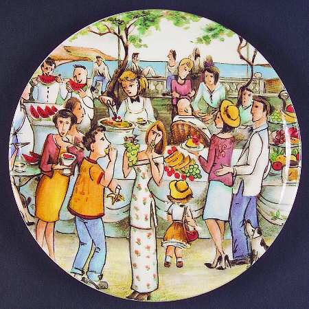 Market Scenes Salad Plate