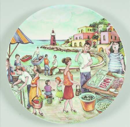 Market Scenes Salad Plate
