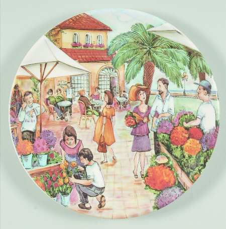 Market Scenes Salad Plate