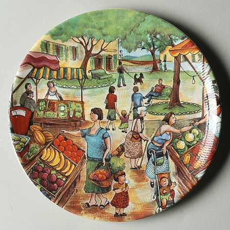 Market Scenes Salad Plate