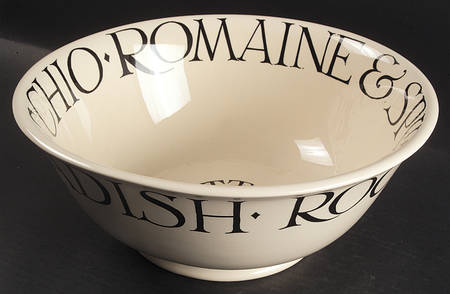 Black Toast & Marmalade 12" Large Salad Serving Bowl