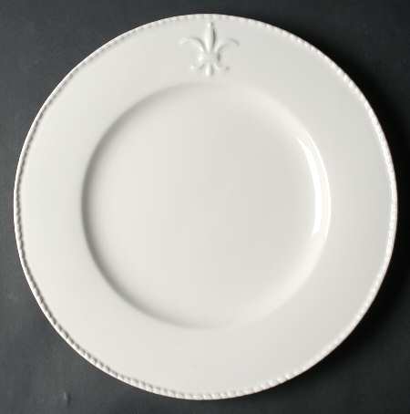 Fleur de Lis White Service Plate (Charger)