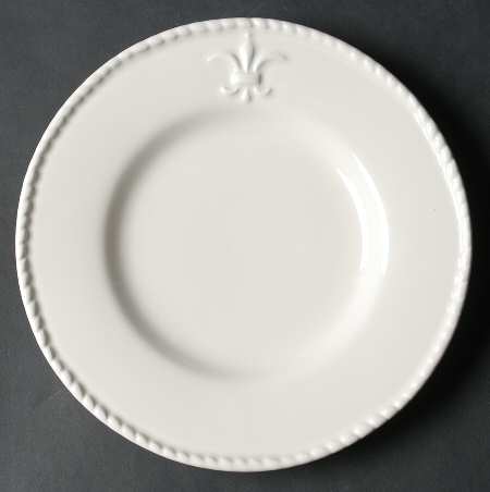 Fleur de Lis White Salad Plate