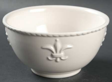 Fleur de Lis White Coupe Cereal Bowl