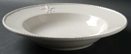 Fleur de Lis White 13" Individual Pasta Bowl