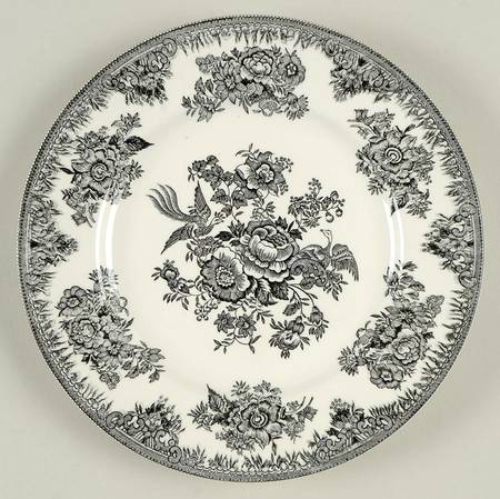 Asiatic Pheasants Black Bread & Butter Plate