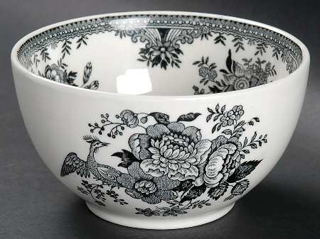Asiatic Pheasants Black Open Sugar Bowl