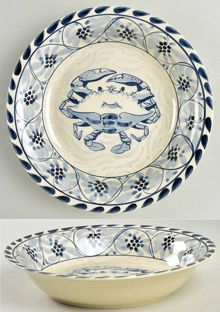 Blue Crab 8" Individual Pasta Bowl
