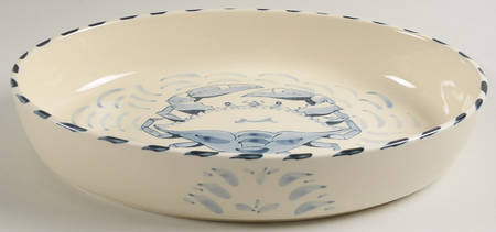Blue Crab 12" Oval Open Casserole